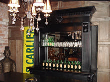 Load image into Gallery viewer, 1.5m Black Home Bar - Front Counter &amp; Mirrored Back Bar