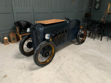 Load image into Gallery viewer, vintage-original-racing-car-metal-bottlerack-mini-bar-minibar-home-bar-homebar-pub-drinks-cocktail-wine-furniture-counter-winerack-unique-impressive-blue-gold