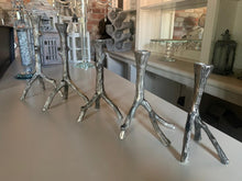 Load image into Gallery viewer, 5 Pc Nickel Candle Stick Set