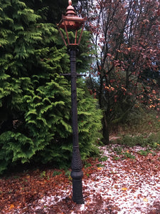 Cast Iron Lamp Post with Copper Top