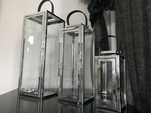 Chrome Candle Lanterns