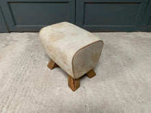 Load image into Gallery viewer, Small White Cow Hide Pommel Horse/Foot Stool