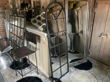 Load image into Gallery viewer, Metal Framed Black Arched Georgian Mirror