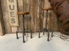 Load image into Gallery viewer, Industrial Scaffold Leather Bar Stool in Tan