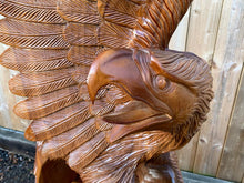 Load image into Gallery viewer, Striking Handcarved Highly Polished 2M High Wooden Detailed Eagle In Motion