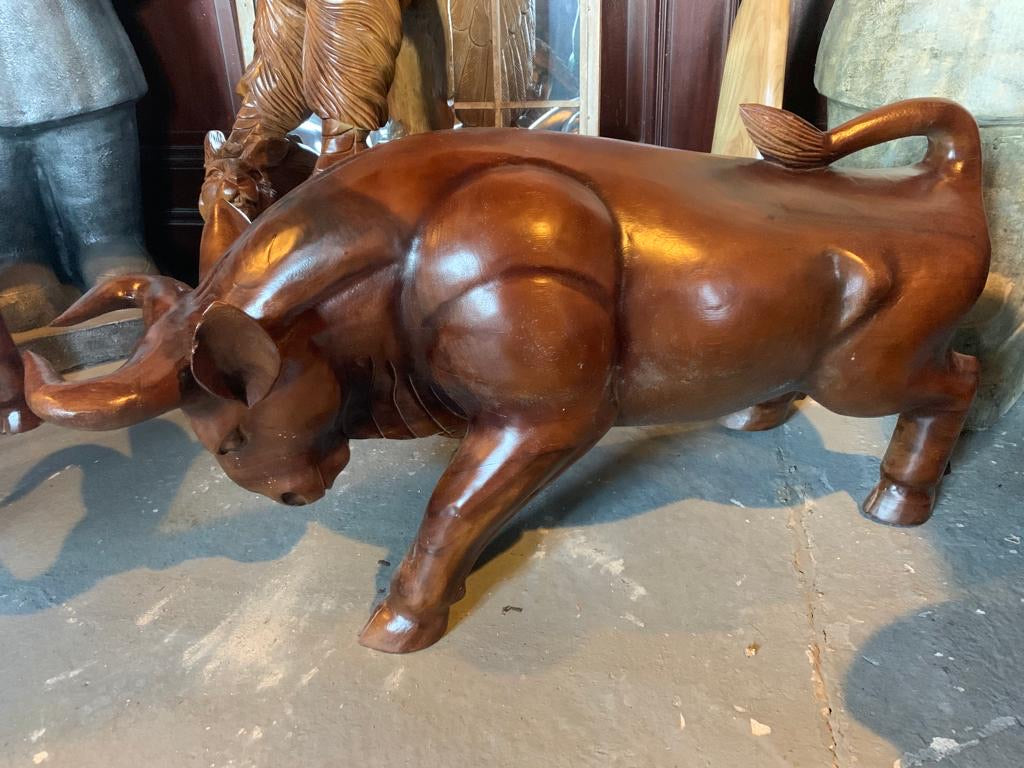 Hand Carved Bull