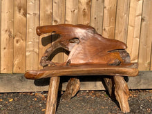 Load image into Gallery viewer, Unique Highly Polished Teak Root Wood Bench (PRE ORDER NOW - BACK IN STOCK 8 WEEKS)