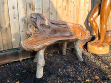 Load image into Gallery viewer, Unique Highly Polished Teak Root Wood Bench (PRE ORDER NOW - BACK IN STOCK 8 WEEKS)