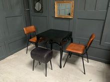 Load image into Gallery viewer, Industrial Vintage Ribbed Leather Dining Chair in Tan