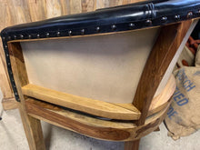 Load image into Gallery viewer, Leather Open Back Tub Chair