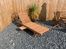 Load image into Gallery viewer, Teak Sunlounger