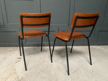 Load image into Gallery viewer, Industrial Vintage Ribbed Leather Dining Chair in Tan