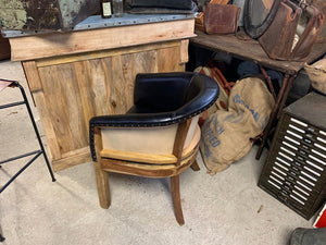 Leather Open Back Tub Chair