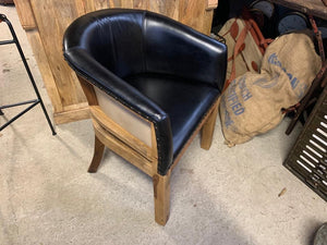 Leather Open Back Tub Chair