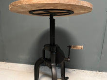 Load image into Gallery viewer, Cast Iron Industrial Adjustable Crank Table