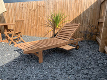 Load image into Gallery viewer, Teak Sunlounger