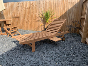 Teak Sunlounger