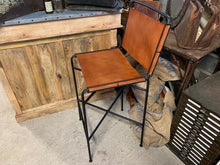 Load image into Gallery viewer, Single Designer Framed Industrial Style High Back Bar Stool in Tan