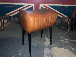 Small Pommel Horse on Metal Industrial Legs in Tan