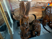 Load image into Gallery viewer, Solid Wood Highly Carved Ornate Eagle 1.4m High Statue
