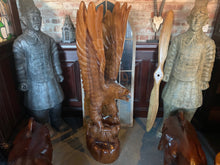 Load image into Gallery viewer, Solid Wood Highly Carved Ornate Eagle 1.5m High Statue