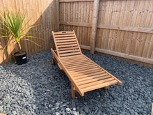 Load image into Gallery viewer, Teak Sunlounger
