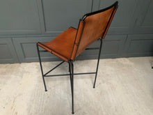 Load image into Gallery viewer, Single Designer Framed Industrial Style High Back Bar Stool in Tan