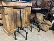 Load image into Gallery viewer, Industrial Scaffold Leather Bar Stool in Tan