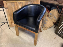 Load image into Gallery viewer, Leather Open Back Tub Chair