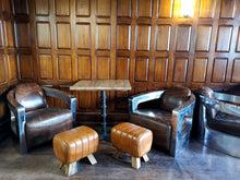 Load image into Gallery viewer, Small Tan Leather Pommel Horse/Foot Stool