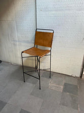 Load image into Gallery viewer, Single Designer Framed Industrial Style High Back Bar Stool in Tan