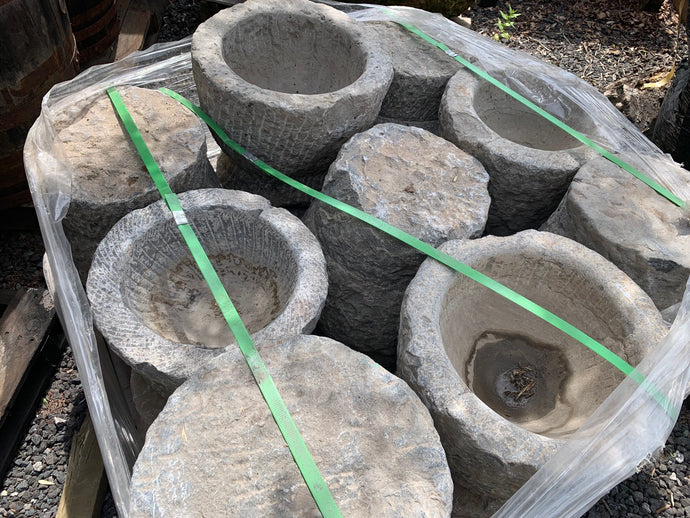 Round Stone Planters