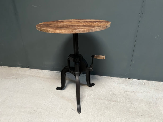 Cast Iron Industrial Adjustable Crank Table (PRE-ORDER NOW BACK IN STOCK 4 WEEKS)