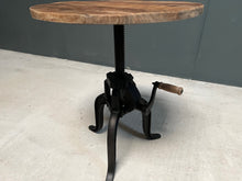 Load image into Gallery viewer, Cast Iron Industrial Adjustable Crank Table
