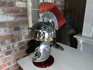 Steel and Brass Medieval Knight Helmet