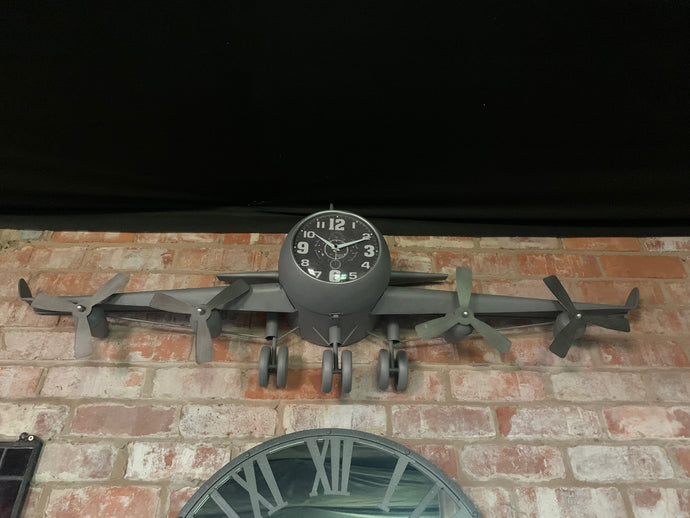 Vintage Metal Aeroplane Wall Clock