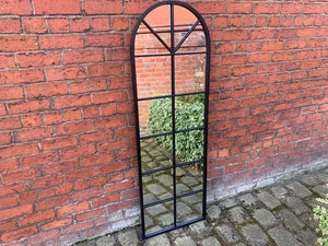 Metal Framed Black Arched Georgian Garden Mirror