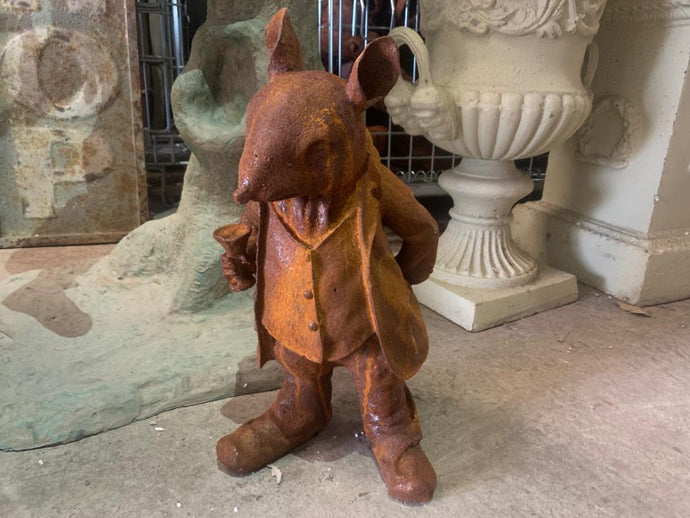 Cast Iron Peter Rabbit Character Statue (Samuel Whiskers Rat)