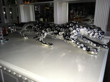Load image into Gallery viewer, Large Silver Resin Jaguar Statue