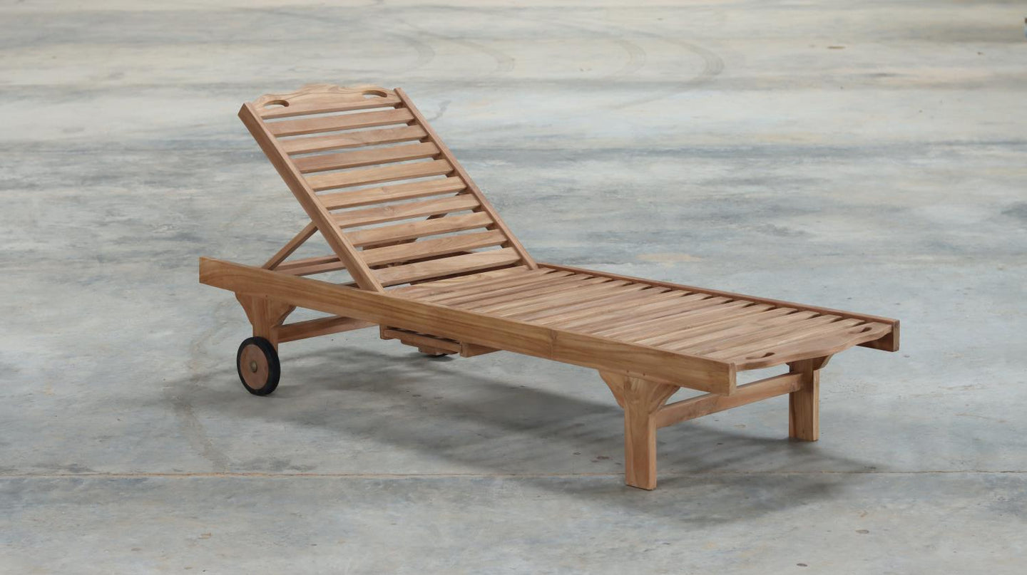Teak Sunlounger
