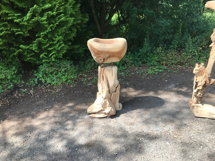 Teak Bird Bath