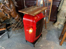 Load image into Gallery viewer, Large Vintage Retro Red Tractor Mini Bar/Cabinet with Wooden Top &amp; Working Lights
