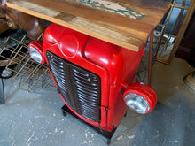 Load image into Gallery viewer, Large Vintage Retro Red Tractor Mini Bar/Cabinet with Wooden Top &amp; Working Lights