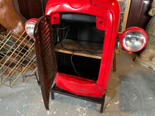 Load image into Gallery viewer, Large Vintage Retro Red Tractor Mini Bar/Cabinet with Wooden Top &amp; Working Lights