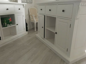 1.5m White Home Bar - Front Counter & Mirrored Back Bar (PRE ORDER NOW BACK IN STOCK 3 WEEKS)