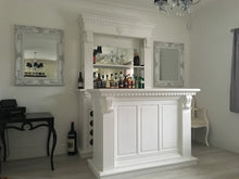 Load image into Gallery viewer, 1.5m White Home Bar - Front Counter &amp; Mirrored Back Bar (PRE ORDER NOW BACK IN STOCK 3 WEEKS)