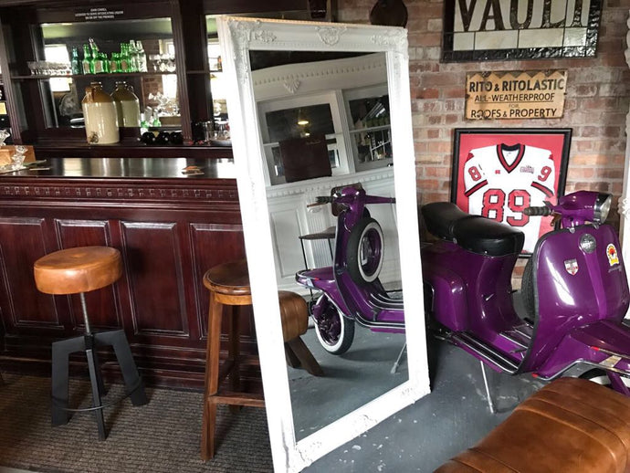 Extra Large White Ornate French Wall/Floor Mirror