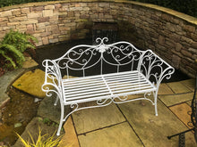 Load image into Gallery viewer, White Ornate Bench