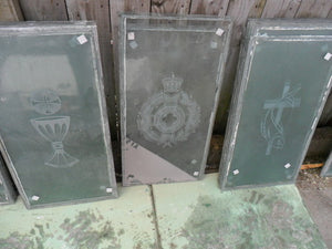 Original Etched Glass Church Windows