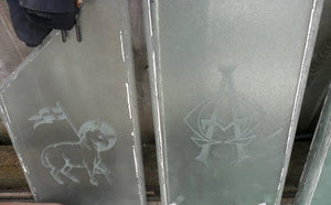 Original Etched Glass Church Windows